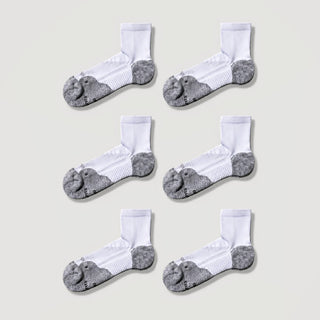 ComFits Compression Quarter Socks | White 6-Pair Multipack