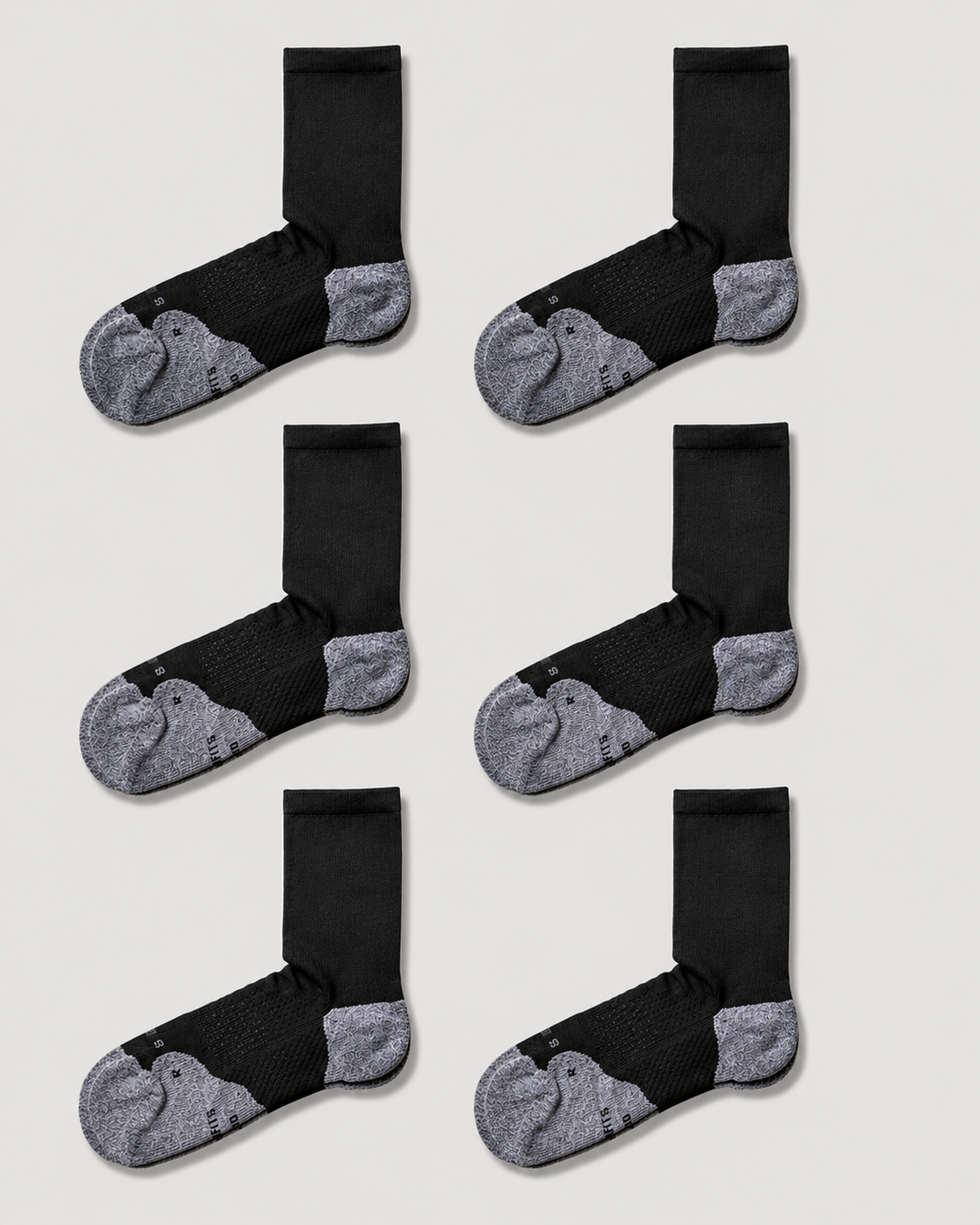 ComFits Compression Crew Socks | Black 6 Pair Multipack