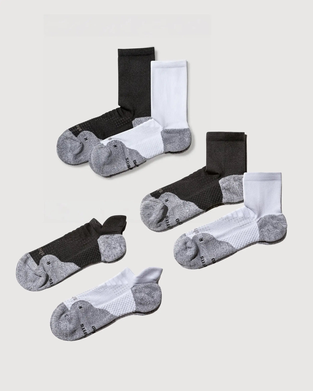 ComFits Compression Blister Tab - Quarter and Crew Socks | 6 Pairs Multipack