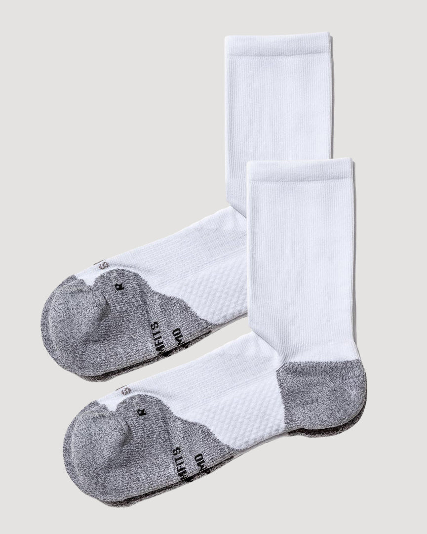 ComFits Compression Crew Socks | White 2 Pair Multipack