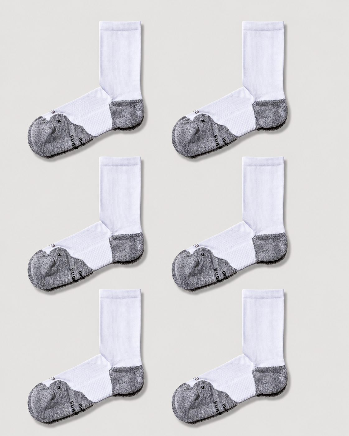 ComFits Compression Crew Socks | White 6 Pair Multipack