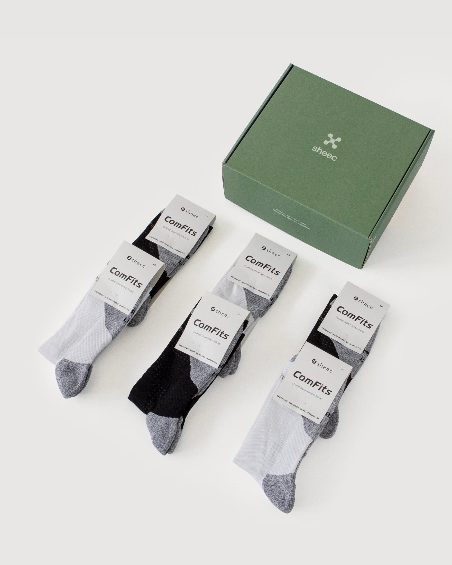 ComFits Compression Crew Socks | 6 Pair Gift Box