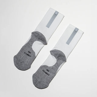 Daybreak – Reflective Compression Crew Socks | WHITE + Silver