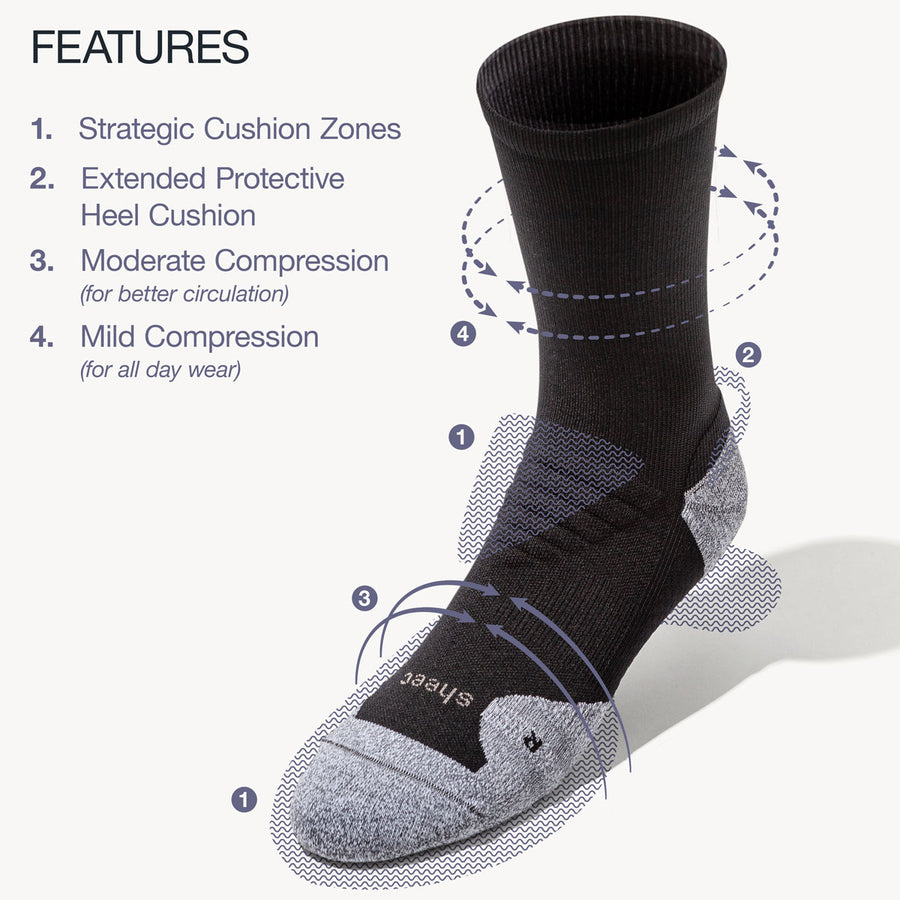 ComFits Compression Aqua-X AeroDri Crew Socks | BLACK