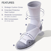 ComFits Compression Aqua-X AeroDri Crew Socks | WHITE