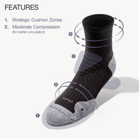 ComFits Compression Aqua-X AeroDri Quarter Socks | BLACK