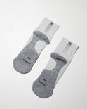 Daybreak – Reflective Compression Quarter Crew Socks | White + Silver