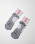 Daybreak – Reflective Compression Quarter Crew Socks | White + Neon Pink