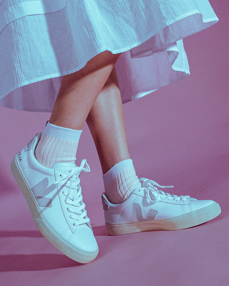 Everywear Refined Ankle Socks | WHITE x PEACH