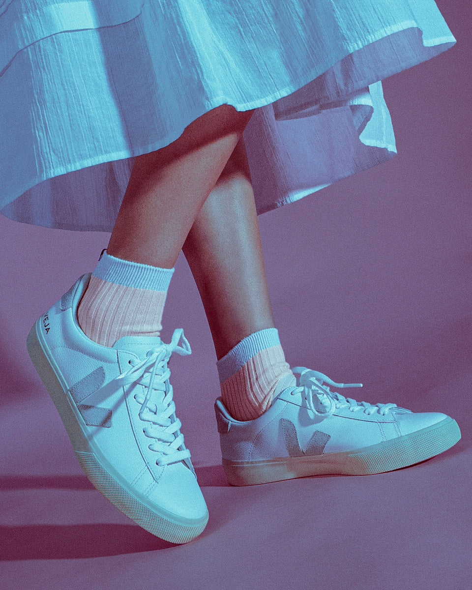 Everywear Refined Ankle Socks | WHITE x PEACH