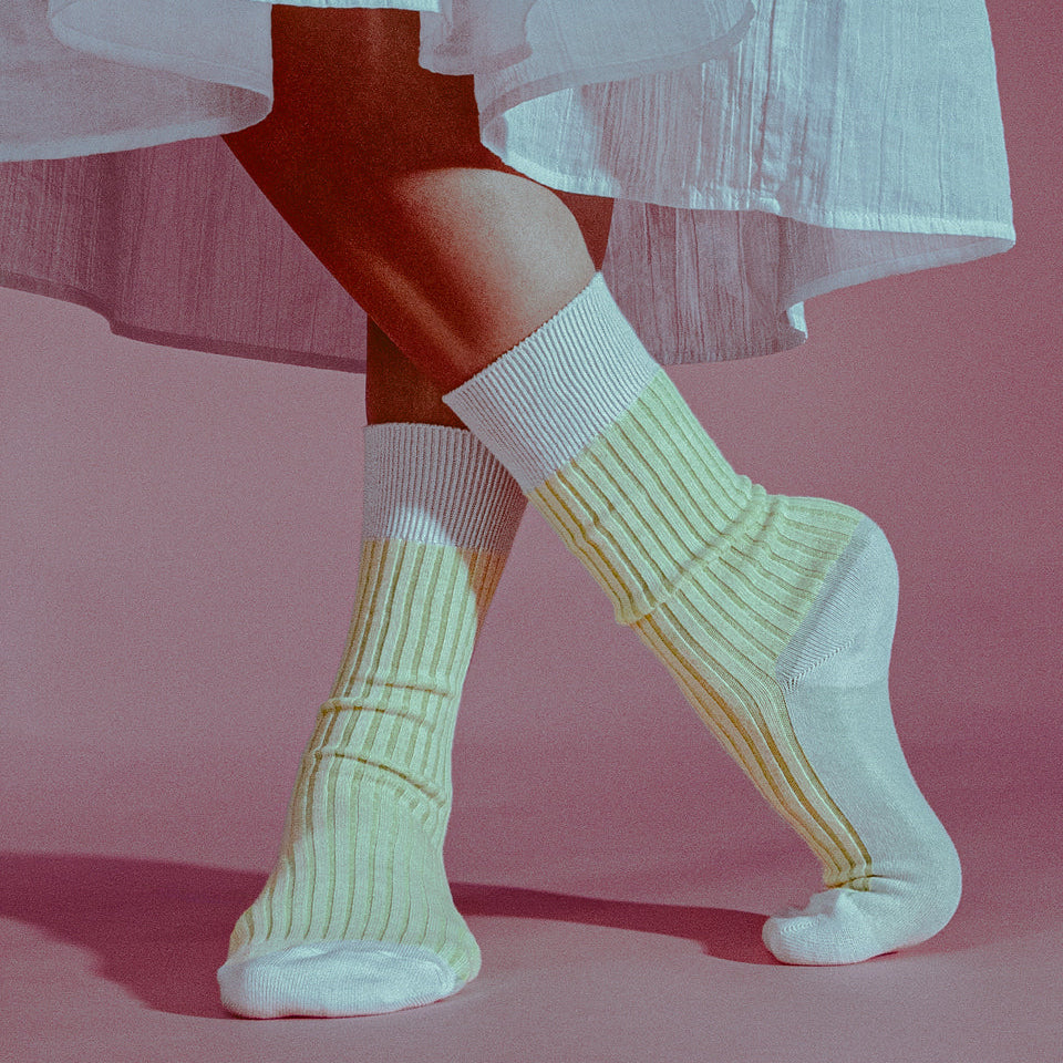 Everywear Refined Ribbed Socks | WHITE Two-tone 6 Pair Gift Box