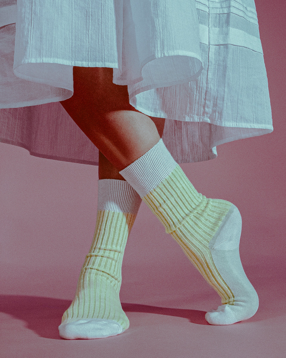 Everywear Refined Ribbed Socks | WHITE Two-tone 6 Pair Gift Box