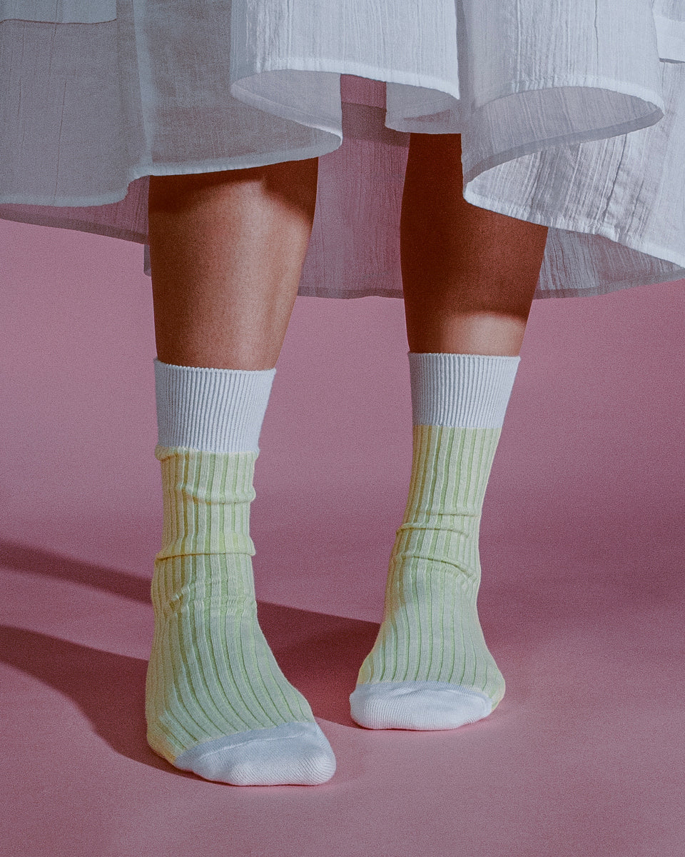 Everywear Refined Crew Socks | WHITE Two-tone Combo 3 Pairs