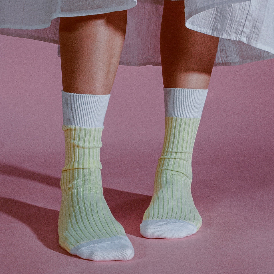 Everywear Refined Crew Socks | WHITE Two-tone Combo 3 Pairs