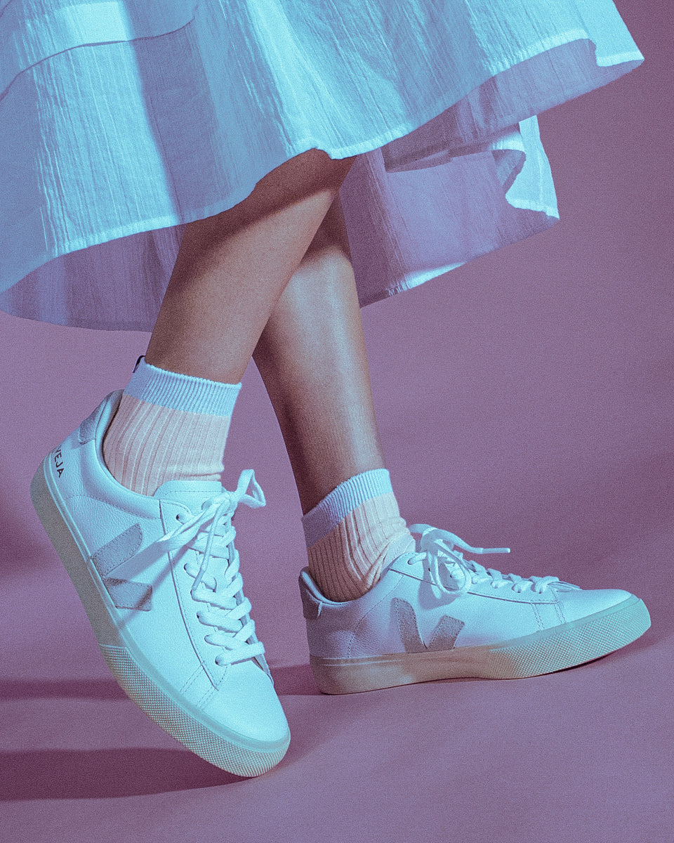 Everywear Refined Ankle Socks | WHITE x PEACH