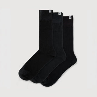 Everywear Classic Crew Socks | Black Two-tone Combo 3-Pair Multipack