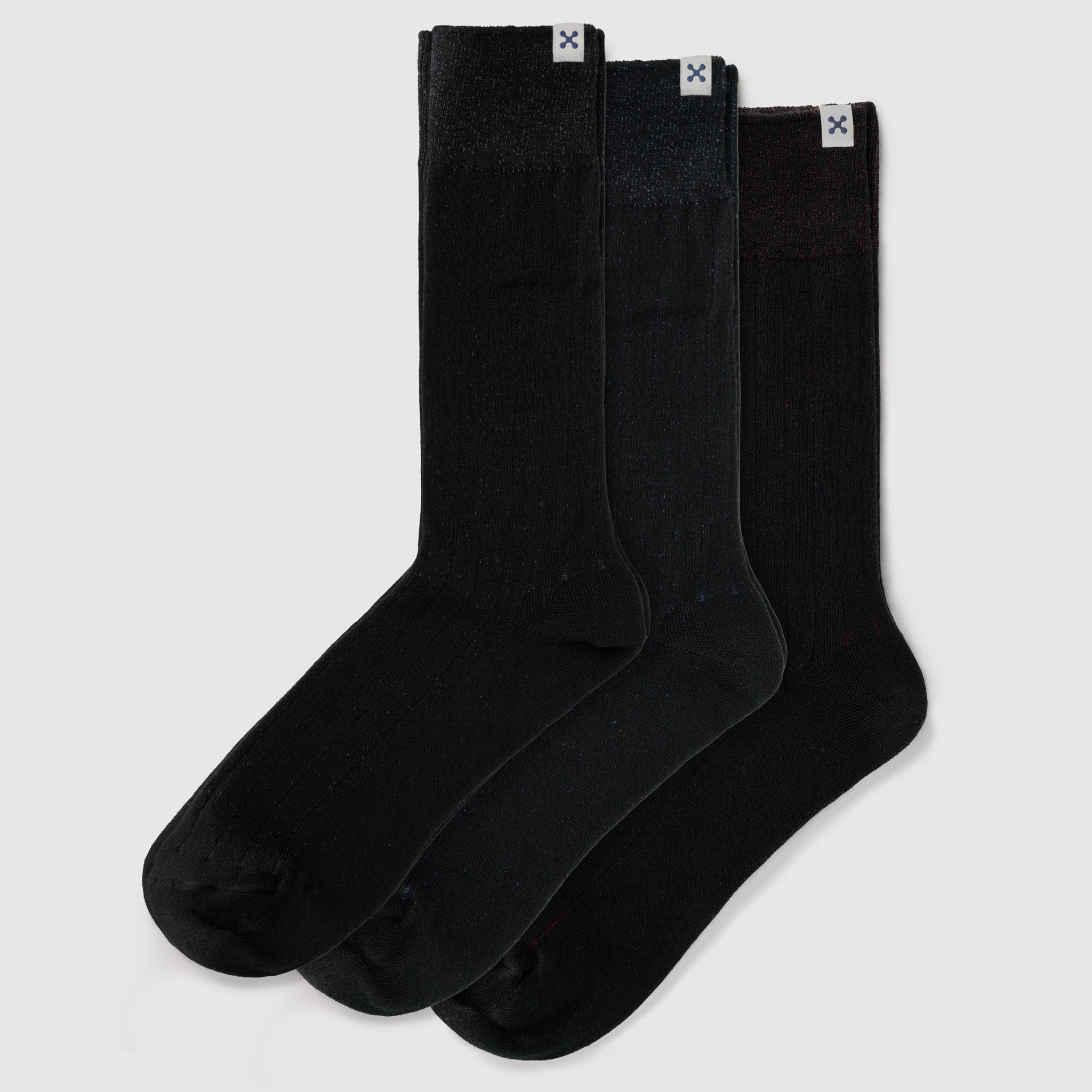 Everywear Classic Crew Socks | BLACK Two-tone Combo 3 Pairs