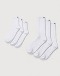 Everywear Refined Ankle & Crew Socks | White Variety 6-Pair Bundle