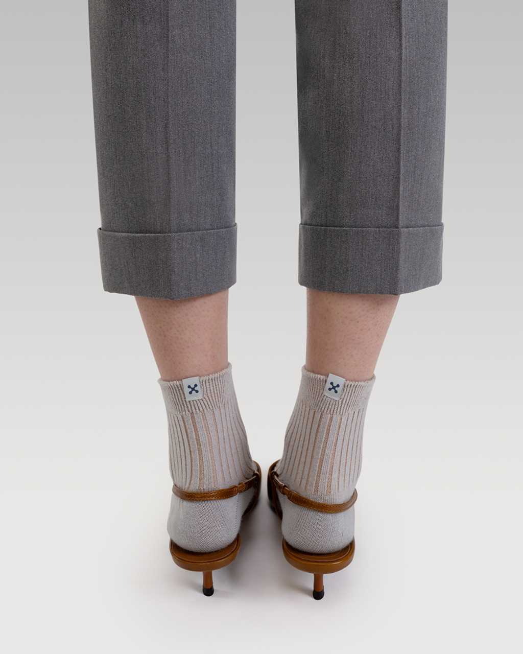 Everywear Refined Ankle Socks | GRAY x BEIGE