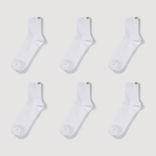 Everywear Refined Ankle Socks | White 6-Pair Multipack