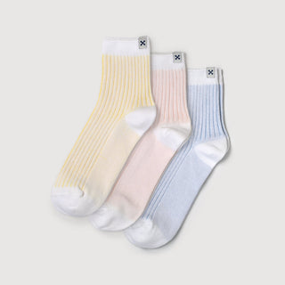Everywear Refined Ankle Socks | White Two-tone Combo 3-Pair Multipack