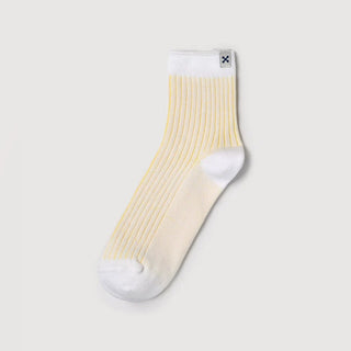 Everywear Refined Ankle Socks | White x Yellow