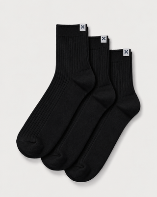 Everywear Refined Ankle Socks | Black 3-Pair Multipack