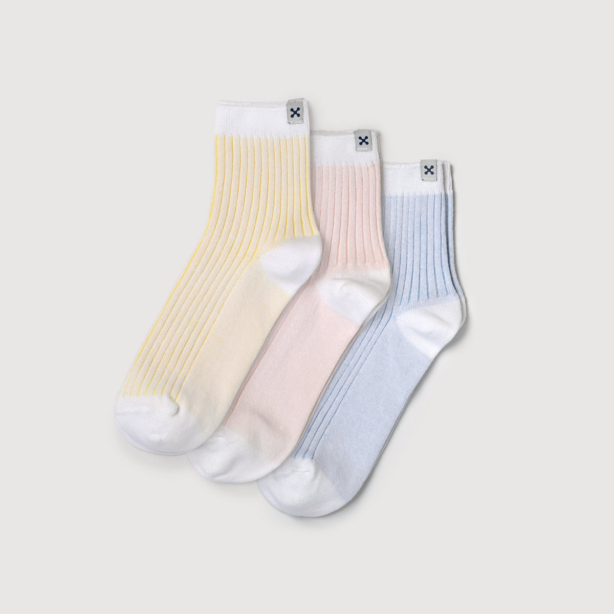 Everywear Refined Ankle Socks | WHITE Two-tone Combo 3 Pairs