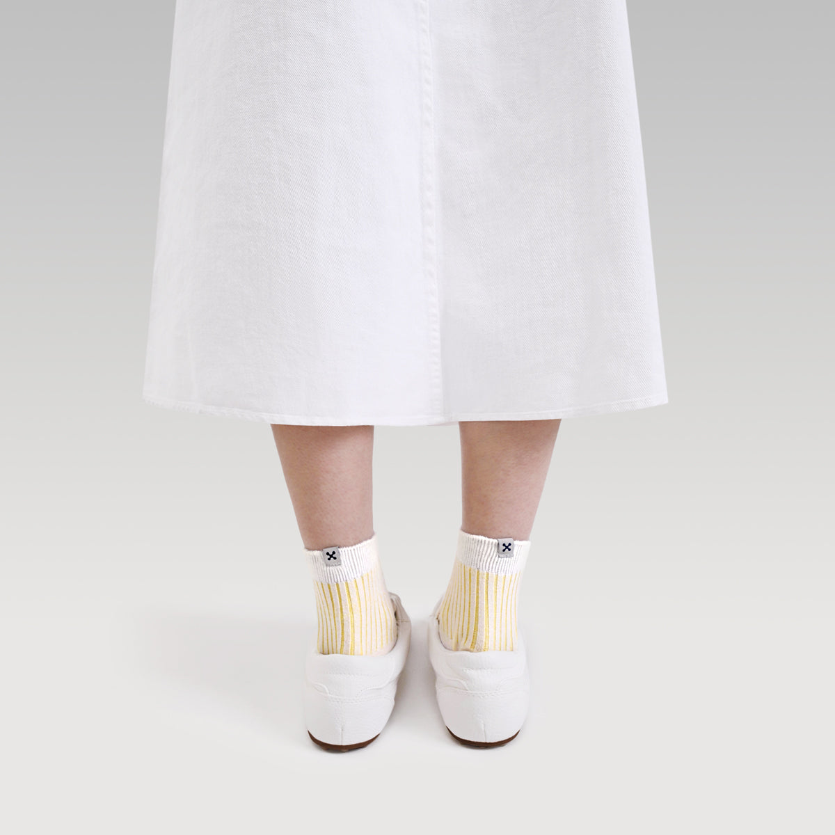 Everywear Refined Ankle Socks | WHITE x YELLOW