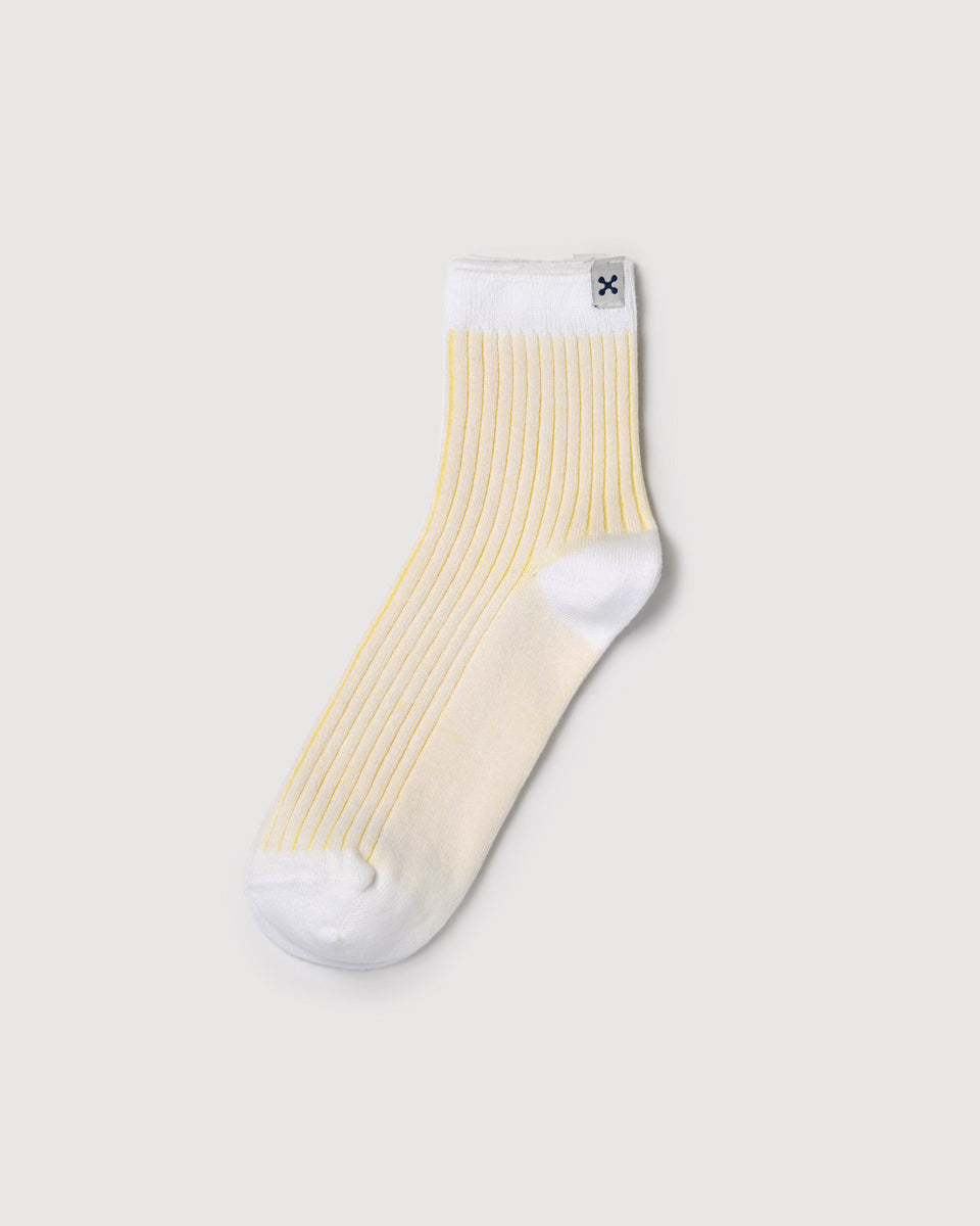 Everywear Refined Ankle Socks | WHITE x YELLOW