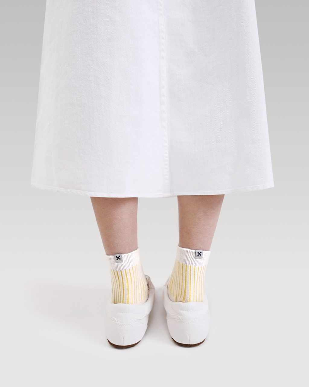 Everywear Refined Ankle Socks | WHITE x YELLOW