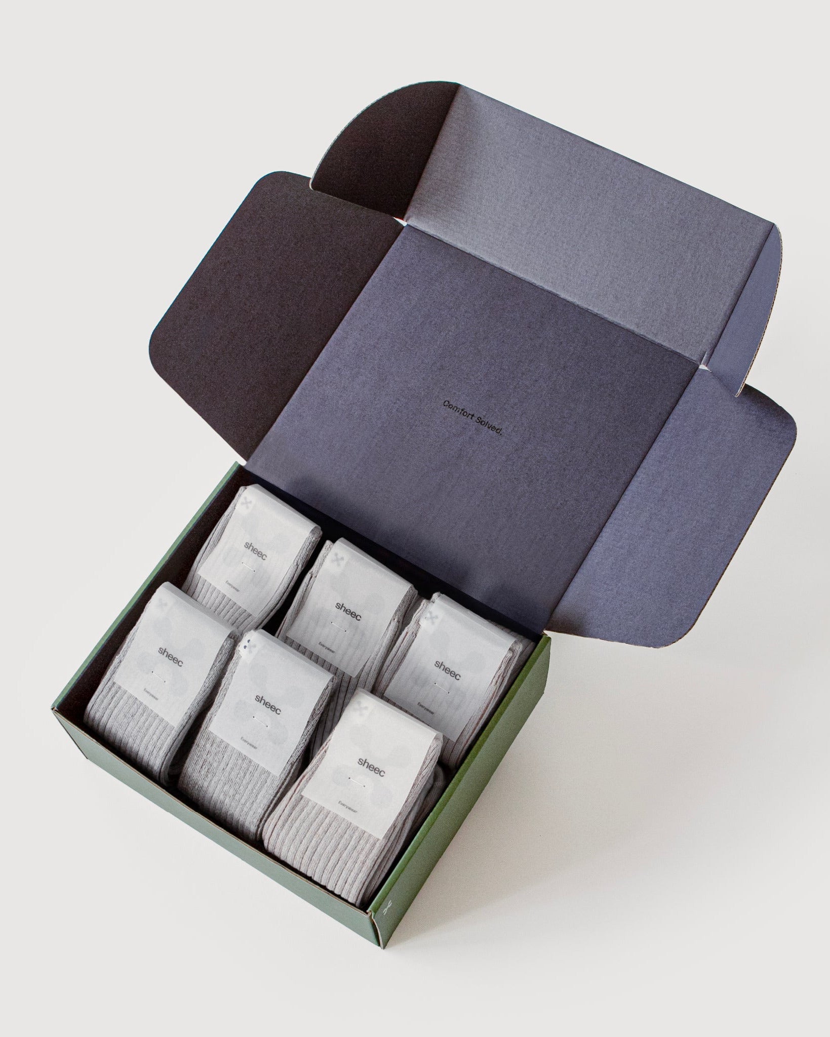 Everywear Refined Ribbed Socks | GRAY Two-tone 6 Pair Gift Box