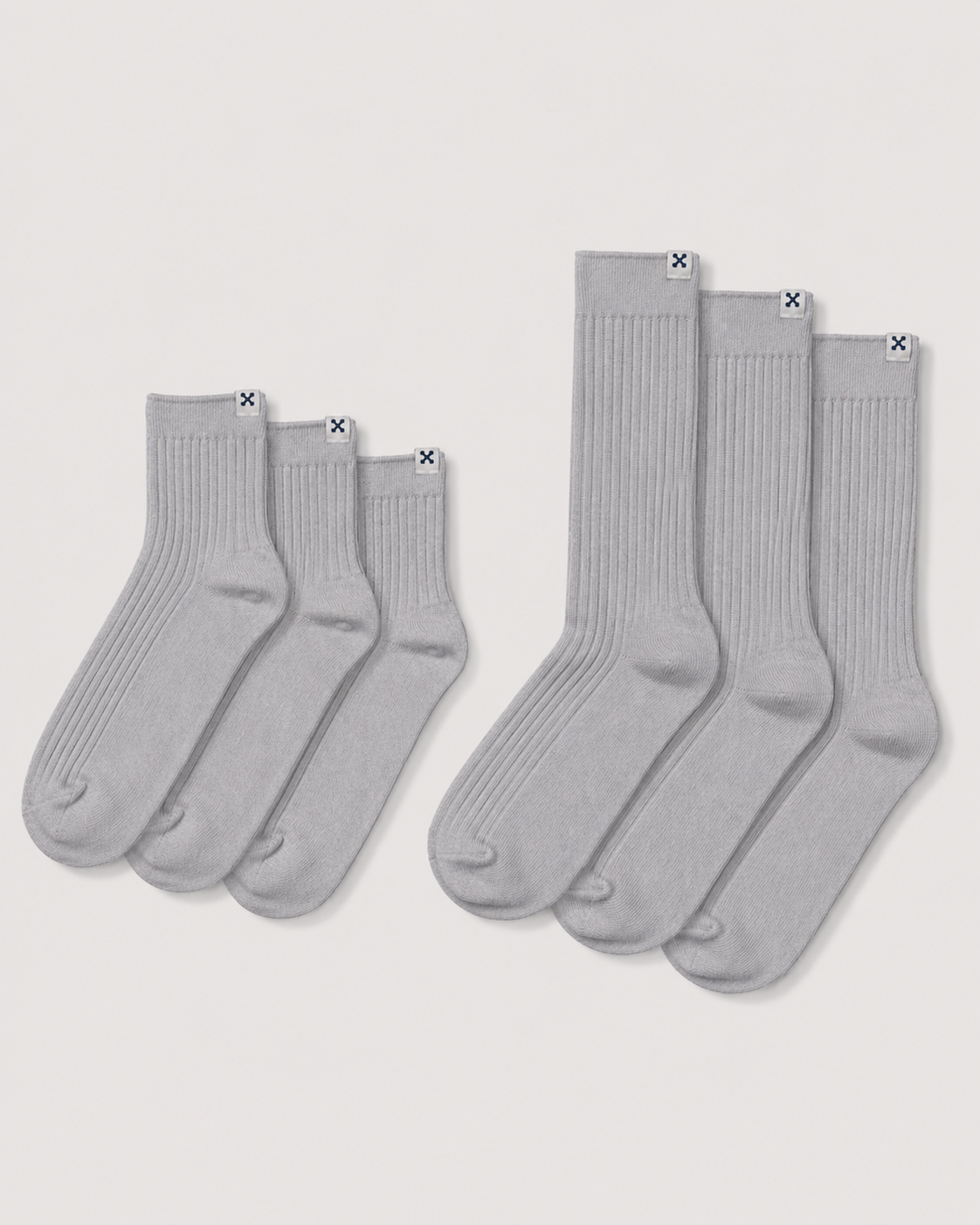 Everywear Refined Ankle & Crew Socks | Gray 6-Pair Multipack