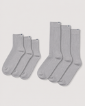 Everywear Refined Ankle & Crew Socks | Gray 6-Pair Multipack