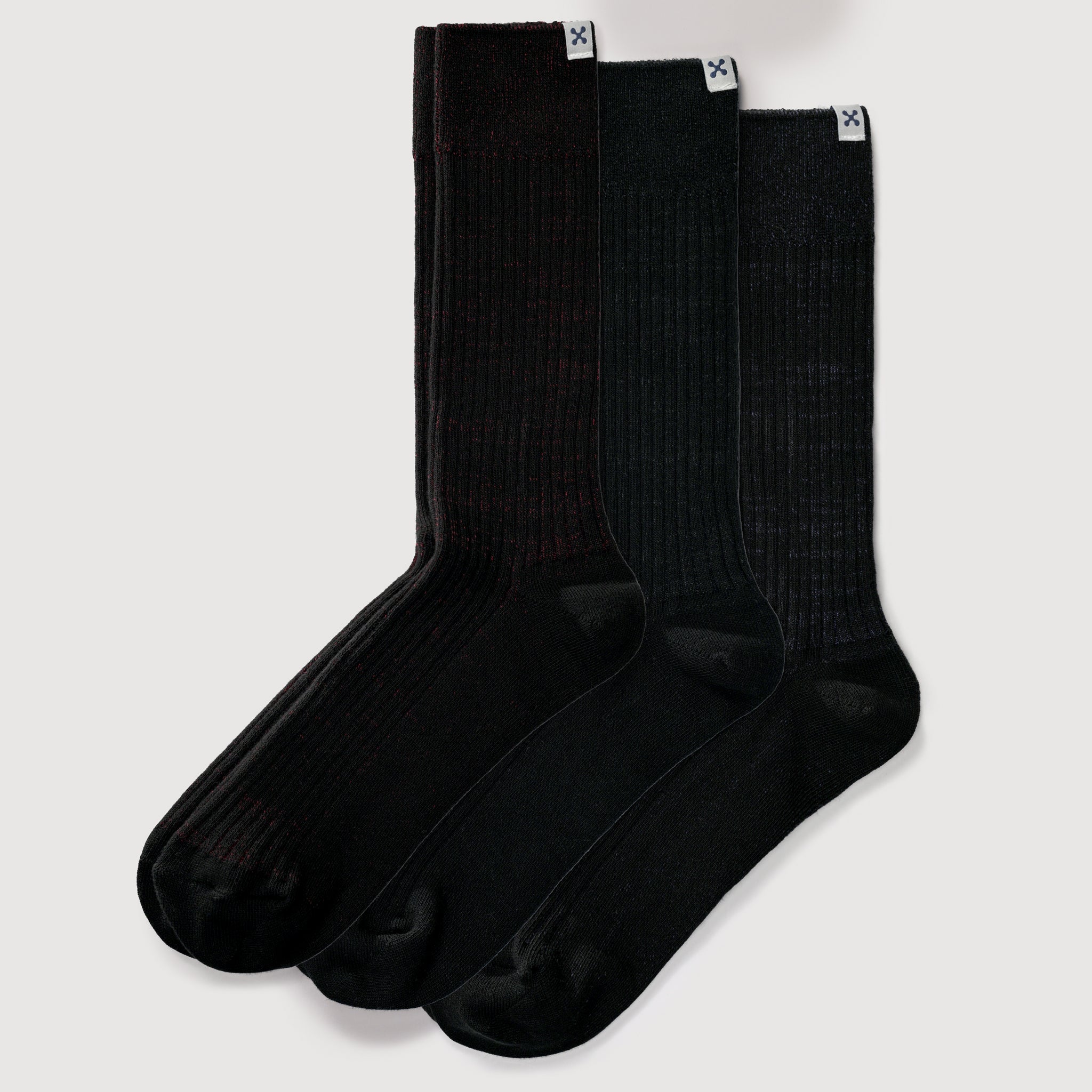 Everywear Refined Crew Socks | BLACK Two-tone Combo 3 Pairs