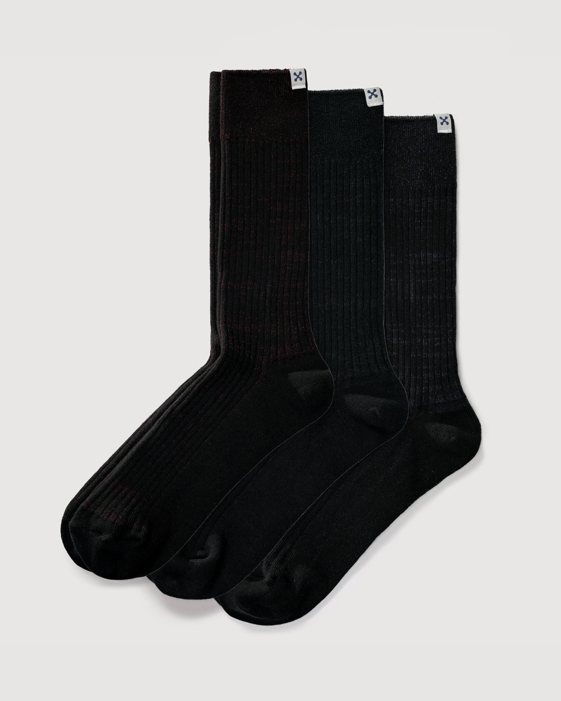Everywear Refined Crew Socks | BLACK Two-tone Combo 3 Pairs