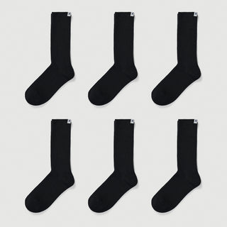 Everywear Refined Crew Socks | Black 6-Pair Multipack