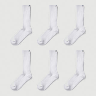 Everywear Refined Crew Socks | White 6-Pair Multipack