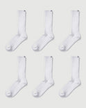 Everywear Refined Crew Socks | White 6-Pair Multipack