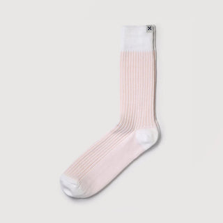 Everywear Refined Crew Socks | White x Peach