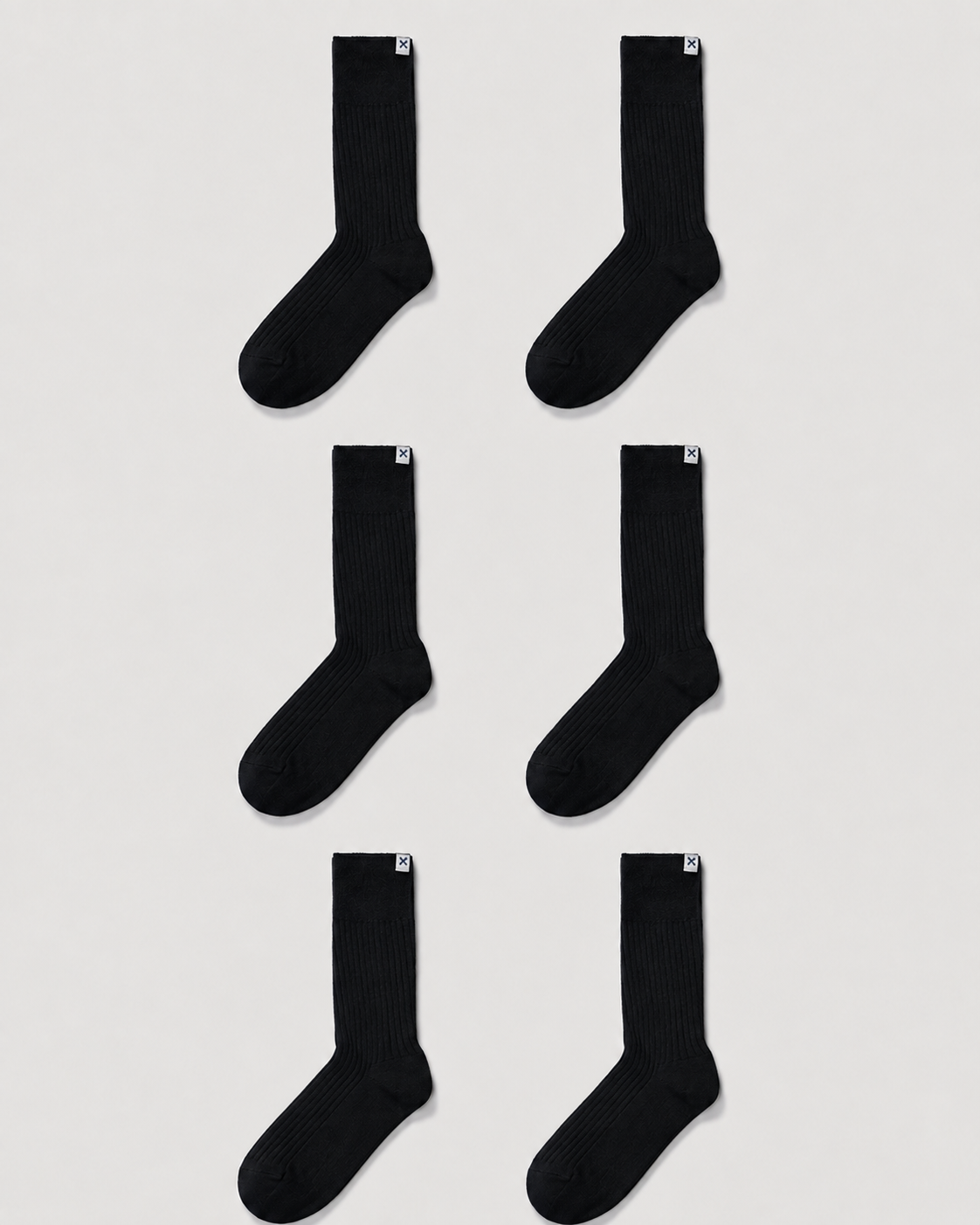 Everywear Refined Crew Socks | Black 6-Pair Multipack