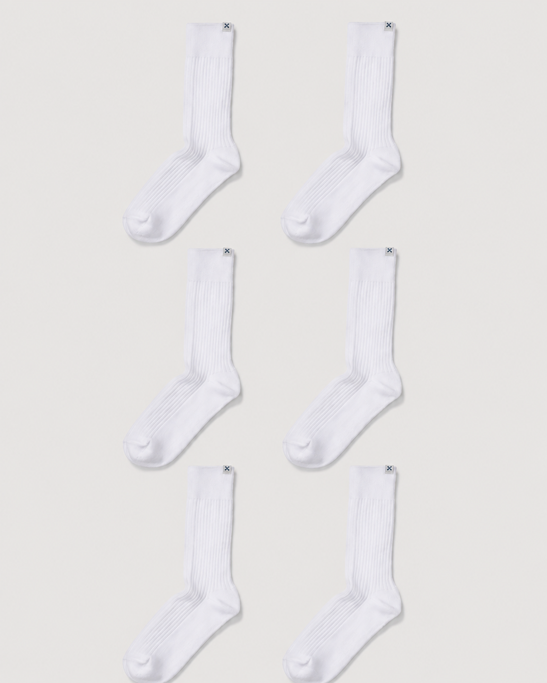 Everywear Refined Crew Socks | White 6-Pair Multipack