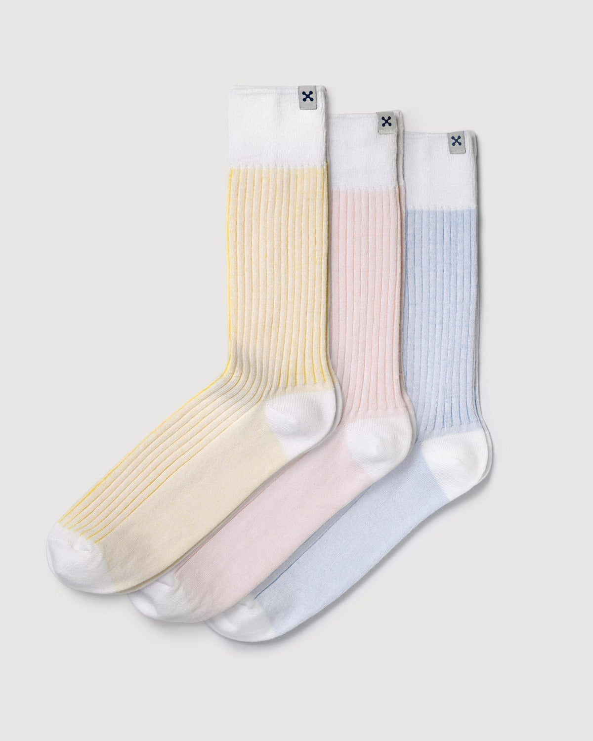 Everywear Refined Crew Socks | WHITE Two-tone Combo 3 Pairs