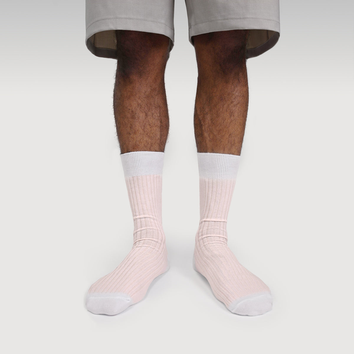 Everywear Refined Crew Socks | WHITE x PEACH