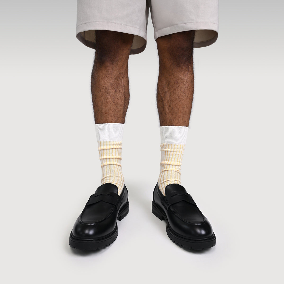 Everywear Refined Crew Socks | WHITE x YELLOW