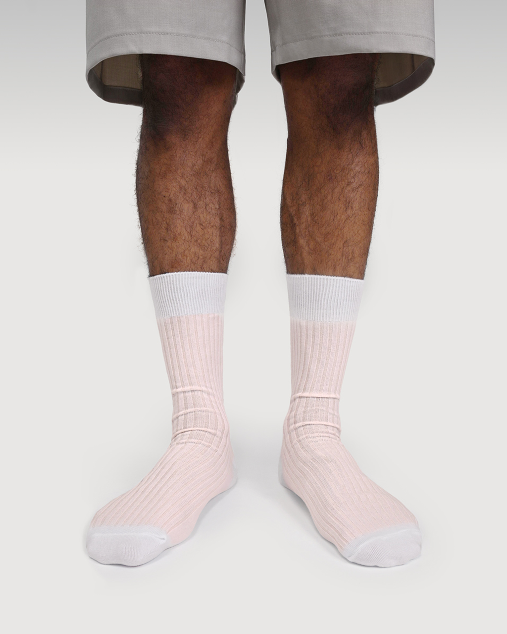 Everywear Refined Crew Socks | WHITE x PEACH
