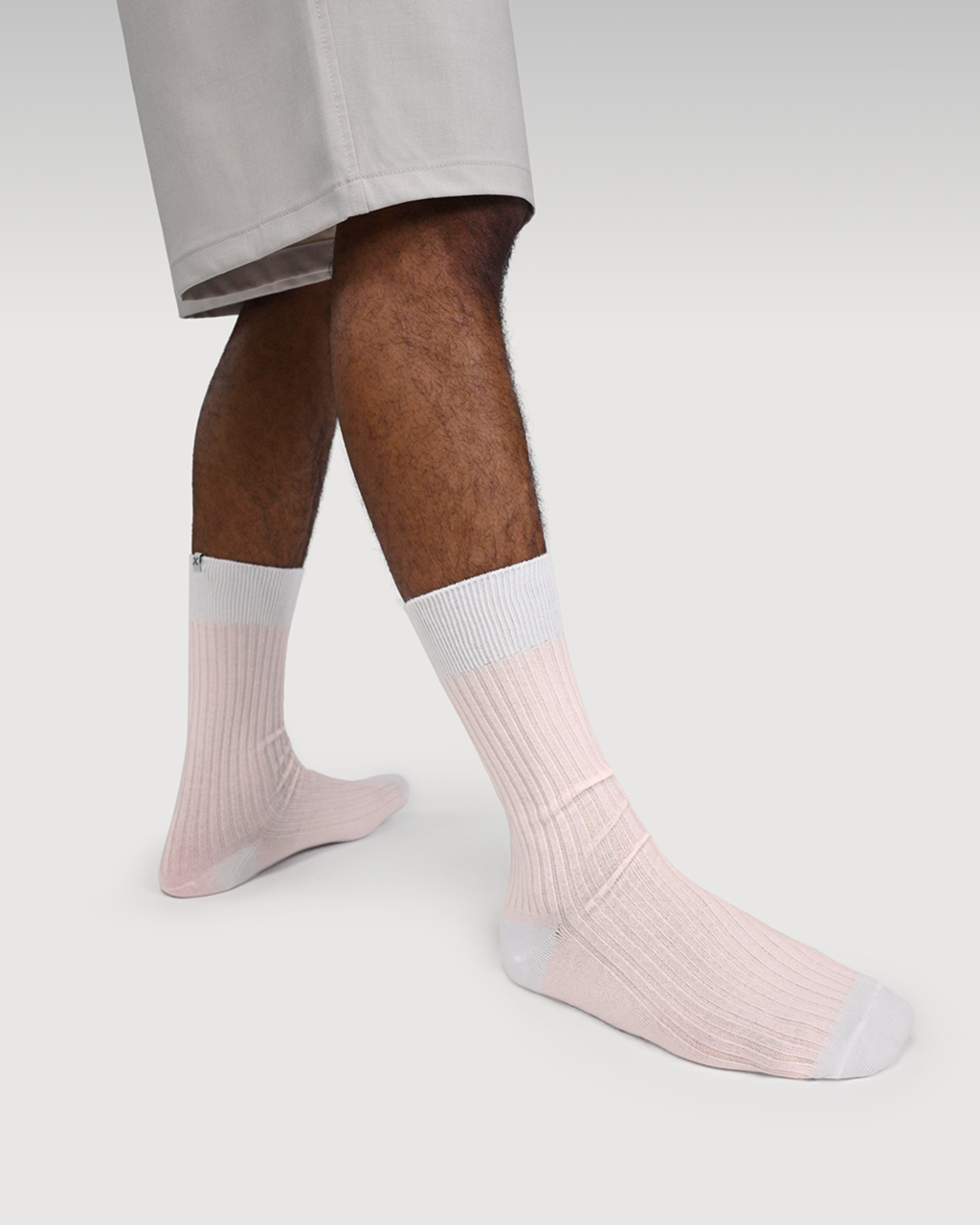 Everywear Refined Crew Socks | WHITE x PEACH