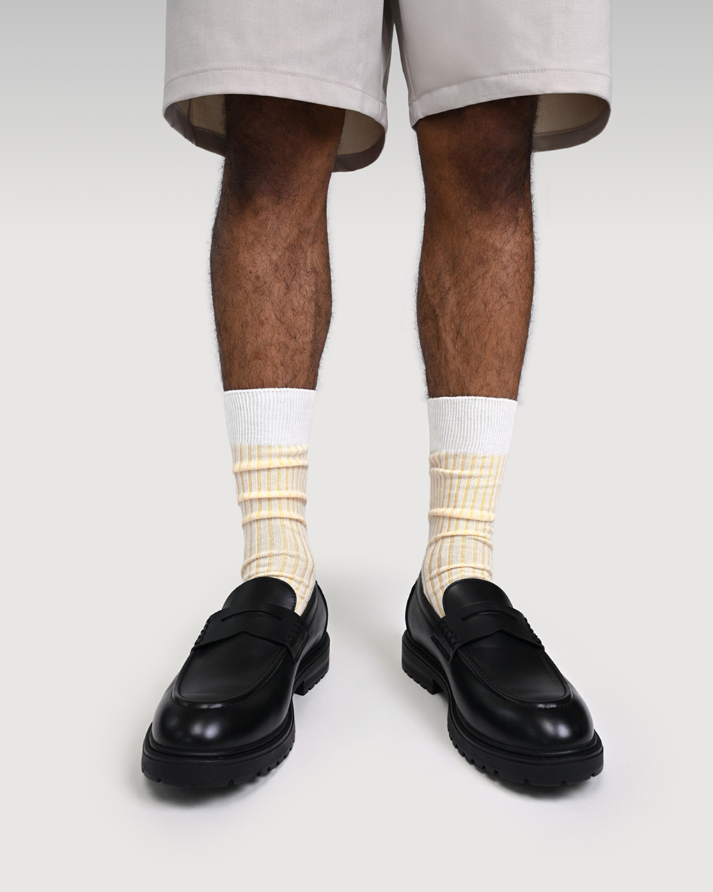 Everywear Refined Crew Socks | WHITE x YELLOW