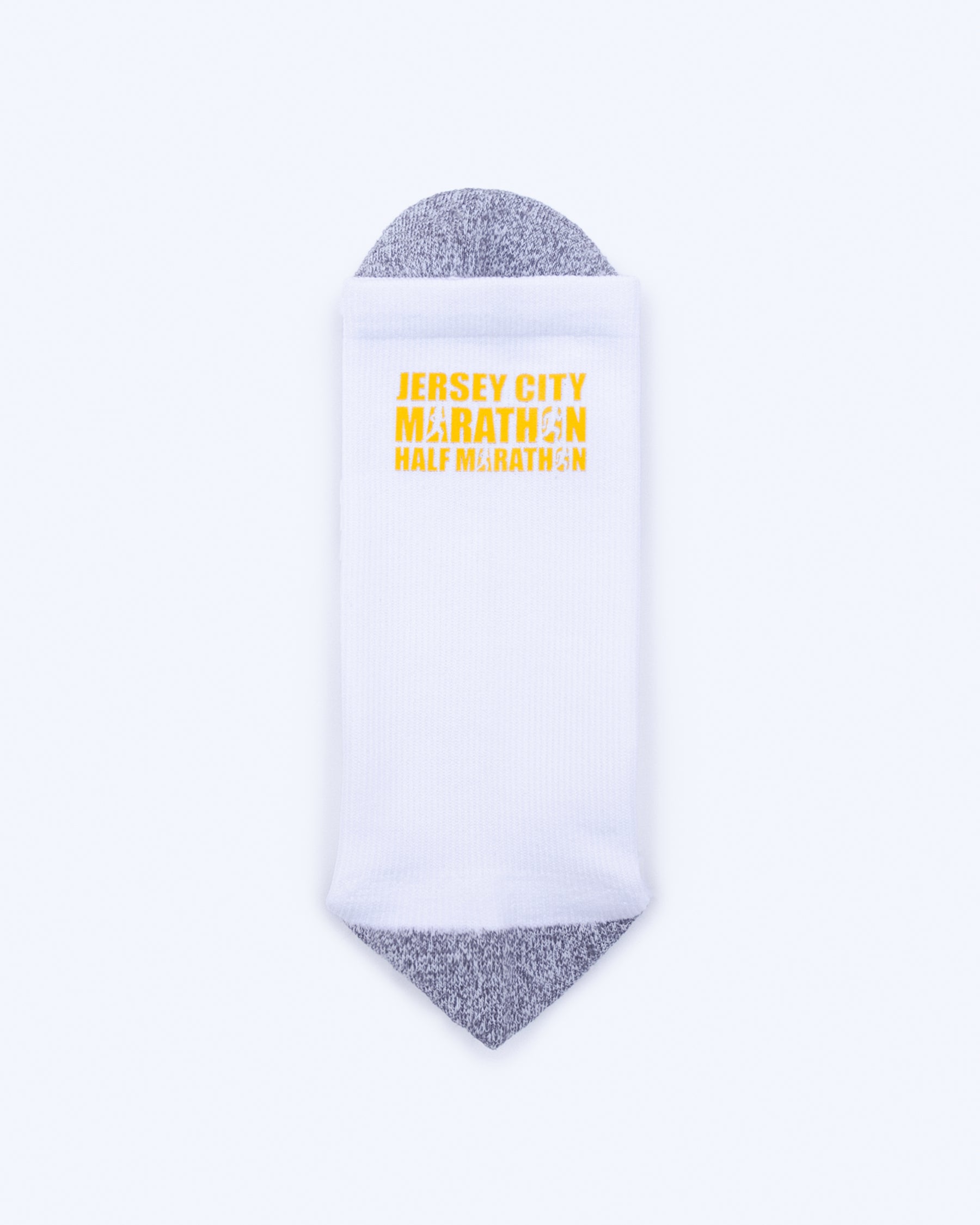 Reflective Compression Crew Socks – Running | ComFits Daybreak Jersey City Marathon Edition 2026 – White