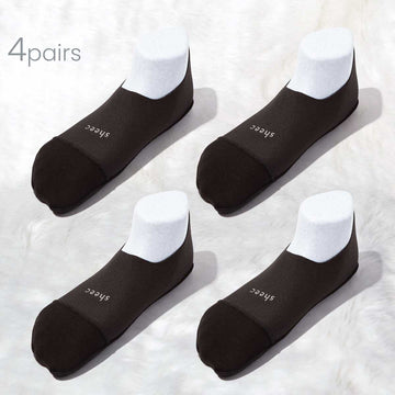 Cozy Fleece No Show Socks | BLACK 4 Pairs